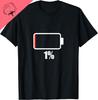 Baterie 1 1 Zbývající baterie Mrtvá tričko Nízká baterie tričko Unisex Letní Streetwear topy Unisex oblečení Ropa Hombre