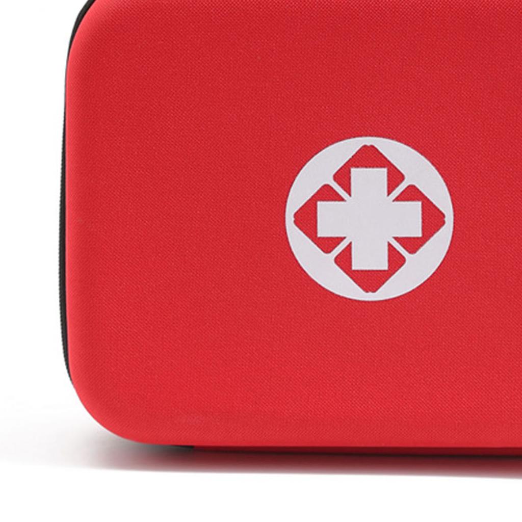 Empty First Aid Bag Waterproof Large Capacity Portable Red Hard Shell Medical Medication Organizer Bag for Outdoor