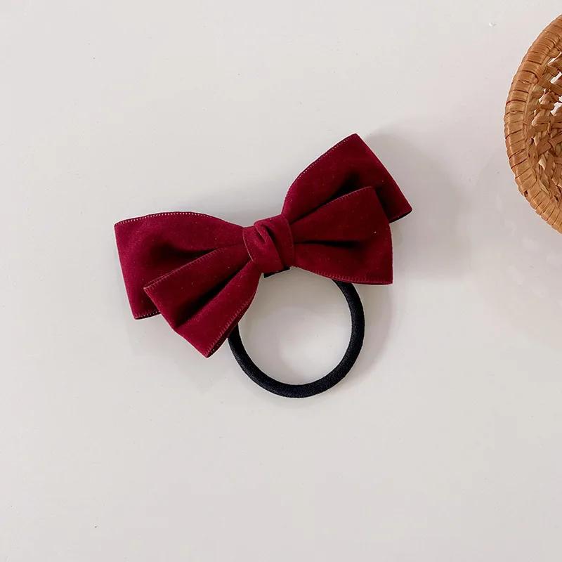 Fashion Korean BowKnot Hair Ties Scrunchies Women Girls Elastic Hair Bands Band Long Ribbon Bow Ponytail Accessories