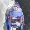 Kawaii Rabbit Plastic Water Bottle For Girls With Straw And Strap Clear Portable Leak-proof Children Water Bottle BPA Free