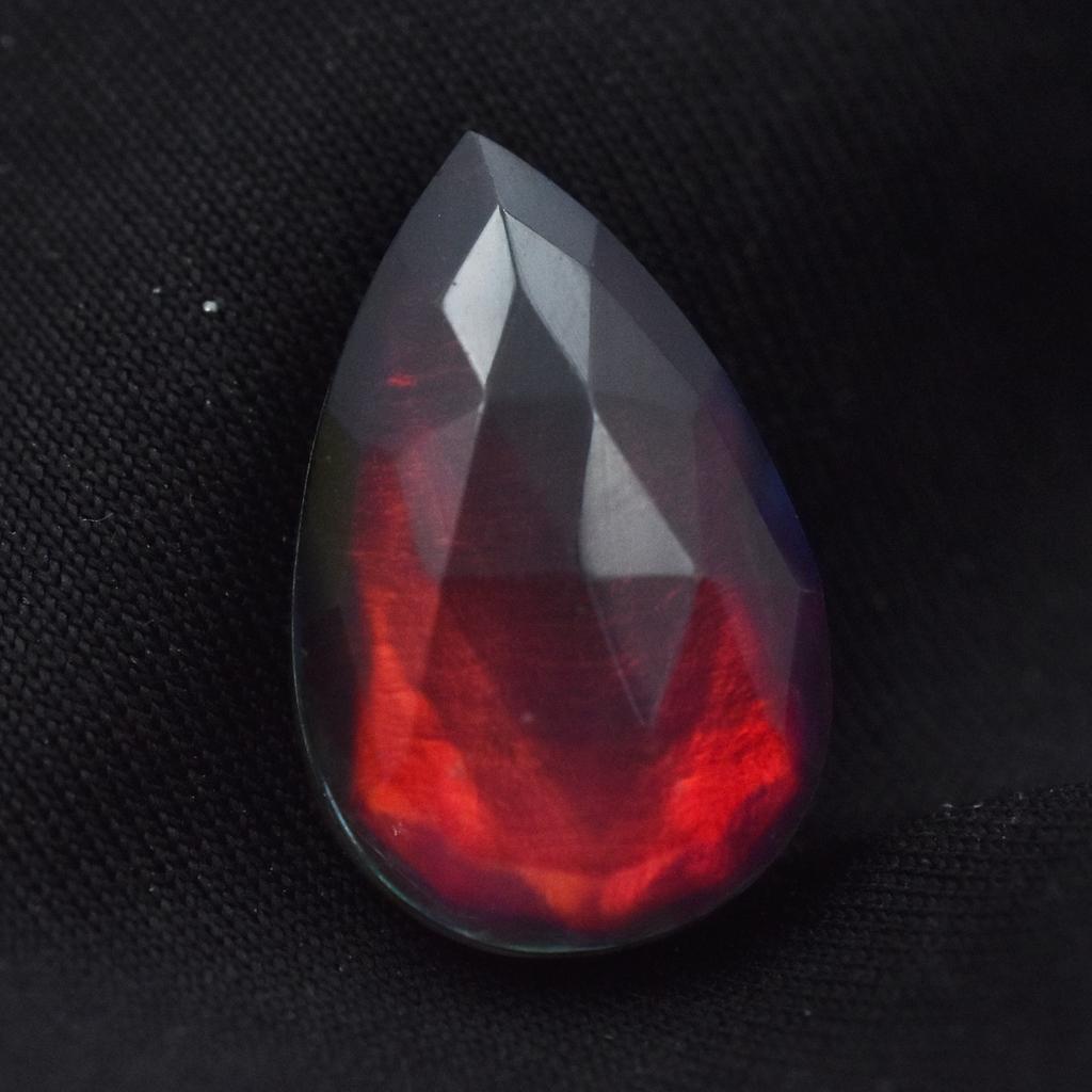 Lab-Created Opal Loose Gemstone 10.70 ct Multi-Color Doublet Pear Cut for Jewelry Making and Crafts