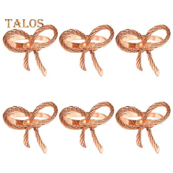 6Pcs Wedding Party Napkin Rings Vibrant Color Sparkling Exquisite Metal Napkin Buckles Dining Table