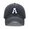 Vintage Washed Cotton Dad Hat Baseball Cap - 2-Tone A-Z Initial Embroidery Adjustable Unisex Team Cap for Men Women