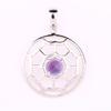 African Amethyst Pendant 925 Sterling Silver Rhodium Statement Jewelry Gift for Her