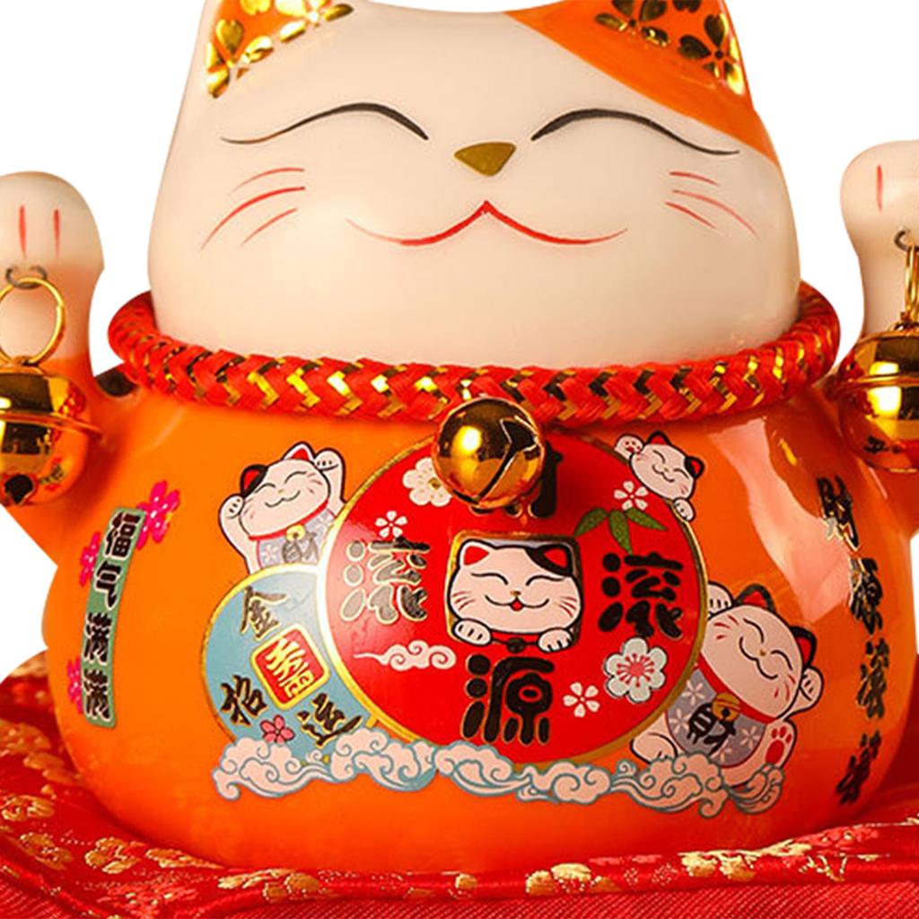 Lucky Cat Coin Bank 4.5in Exquisite Cute Bring Luck Good Wish Ceramic Fortune Cat Saving Pot Desk
