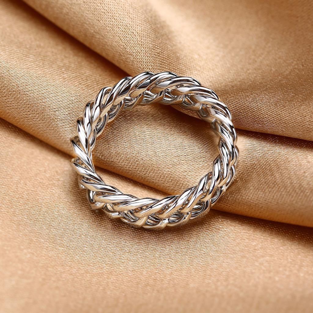 Ring Men, Stainless Steel Miami Chain Ring, Thick Cuban Friendship Chainrings for Men Women Band Jewelry