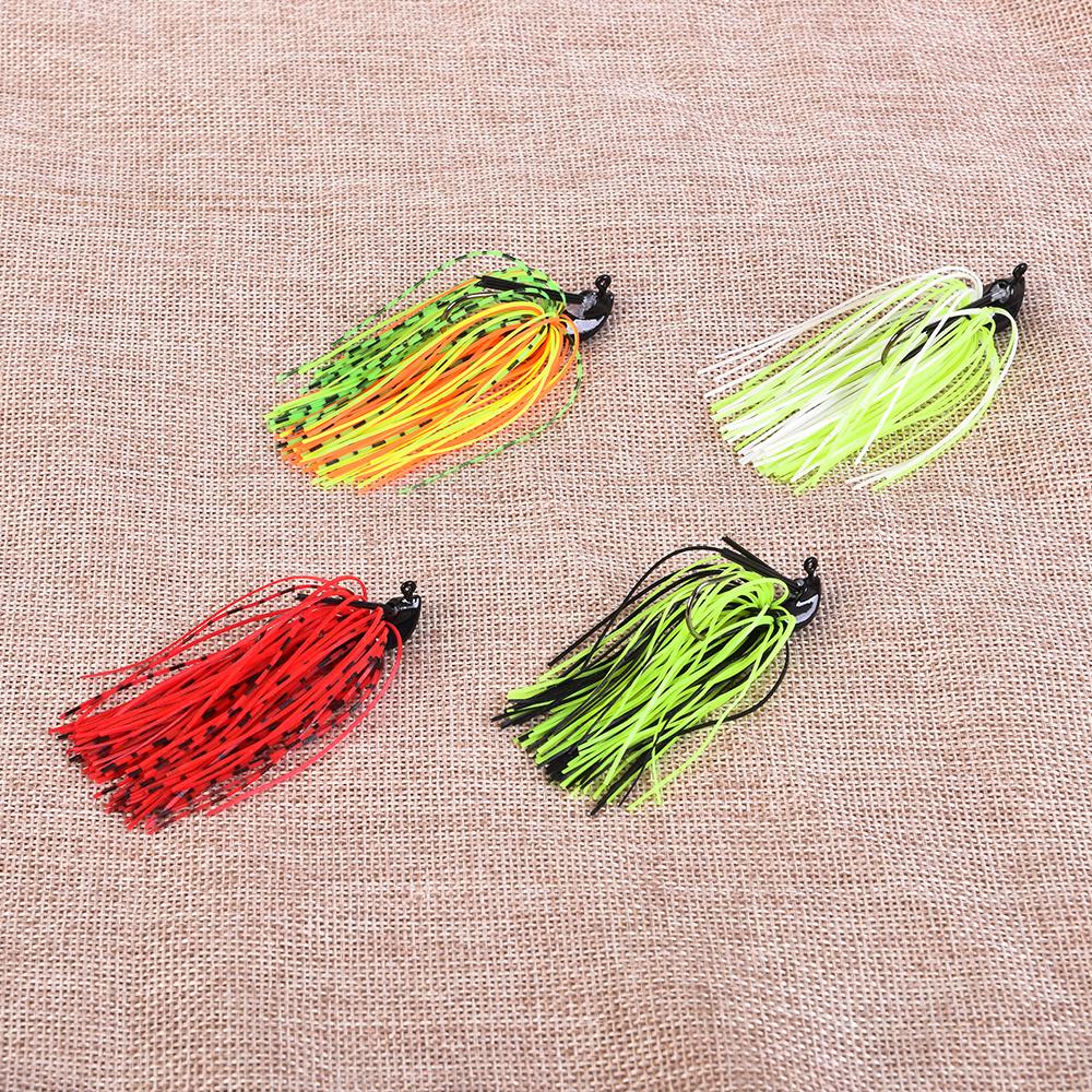New 4PCS 4 Colors LEO Portable Ultra-light Fishing Bait Spinner Bait Anti-hanging Bottom Lead Head Freshwater Saltwater Fishing Gear Accessories