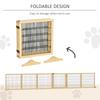 Wooden Pet Gate Freestanding Dog Security Barrier With Two Support Feet Natural Tone