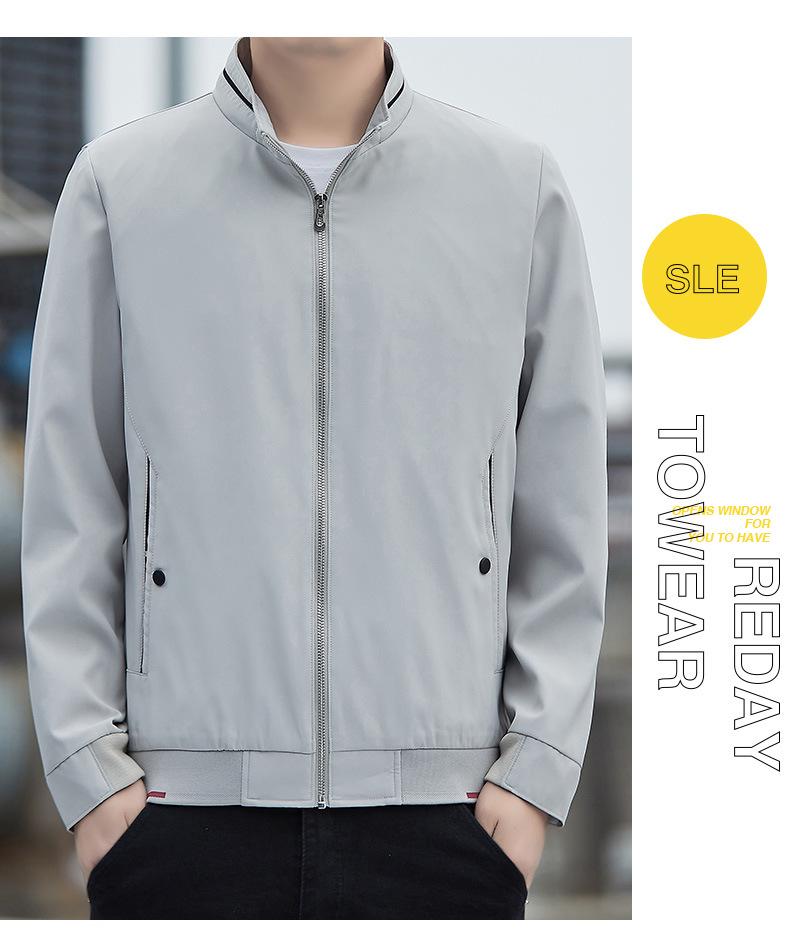 Pánská trendy větruodolná business bunda se stojáčkem na jaro a podzim