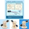 Simulated Wooden Artificial Satellite Assembly Model Children Puzzle Toy Set For Kids Learning