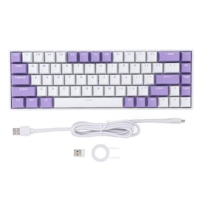68 Keys Keyboard Hot Swappable Red Switch RGB Multi Light Modes 60percent Mechanical Keyboard for Win for