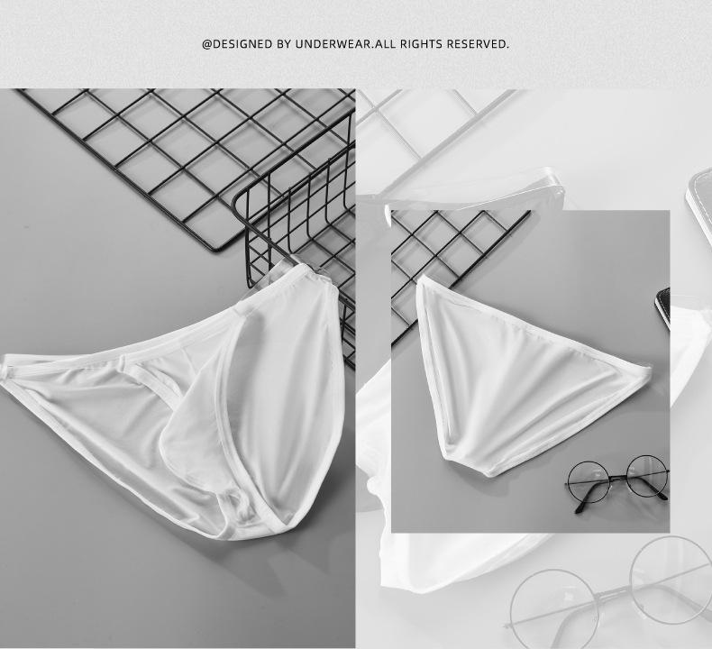 Men's Sheer Ice Silk Low-Waist Briefs - Summer Breathable Sporty Underwear