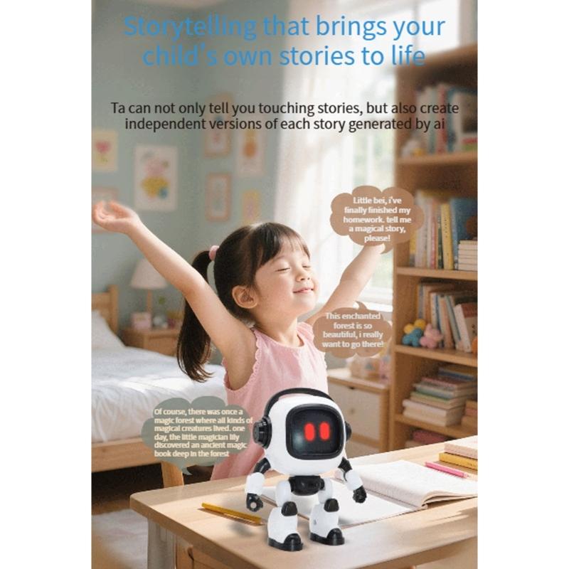 AI Voices Interactive Learning Robot with Customizable Educational Content & Entertainment Functions Suitable for Kids