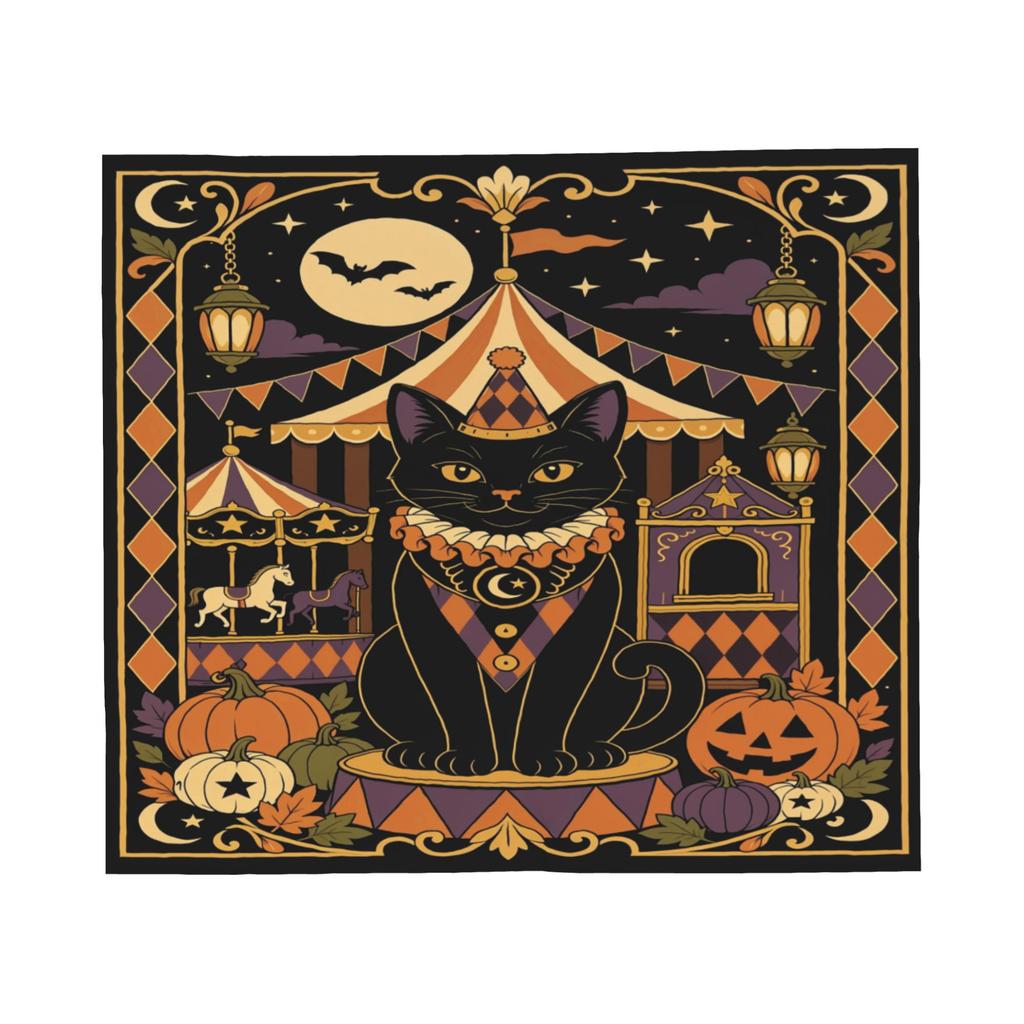 Halloween Black Cats Knitted Blanket Witchy Spooky Flannel Throw Blankets Home Couch Personalised Ultra-Soft Warm Bedspreads