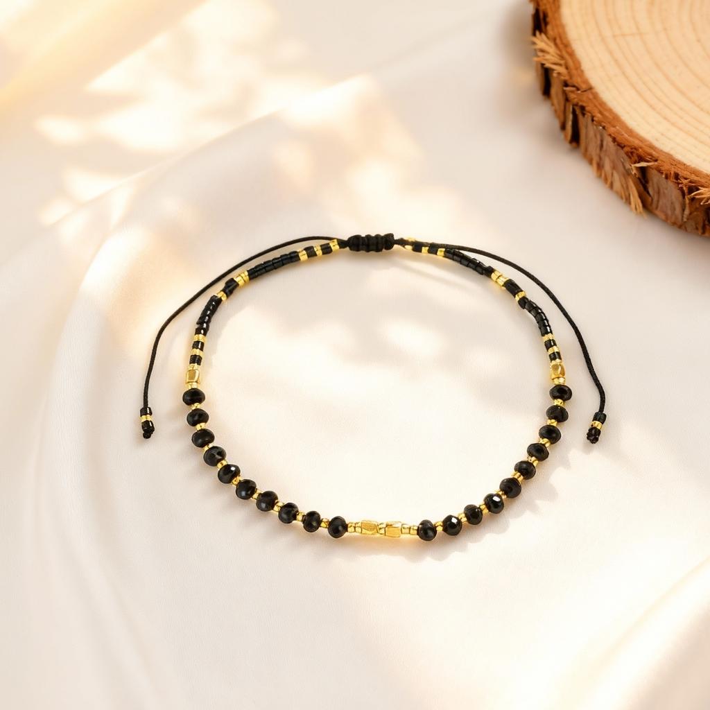 Colorful Glass Bead Bracelet for Women,Adjustable Woven Rope Chain Bracelets,Fashion Bohemian Jewelry Gift