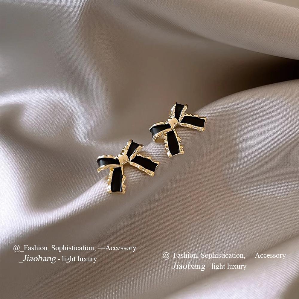 Silver Needle Hochwertige Mikro-Set Schwarze Ohrringe