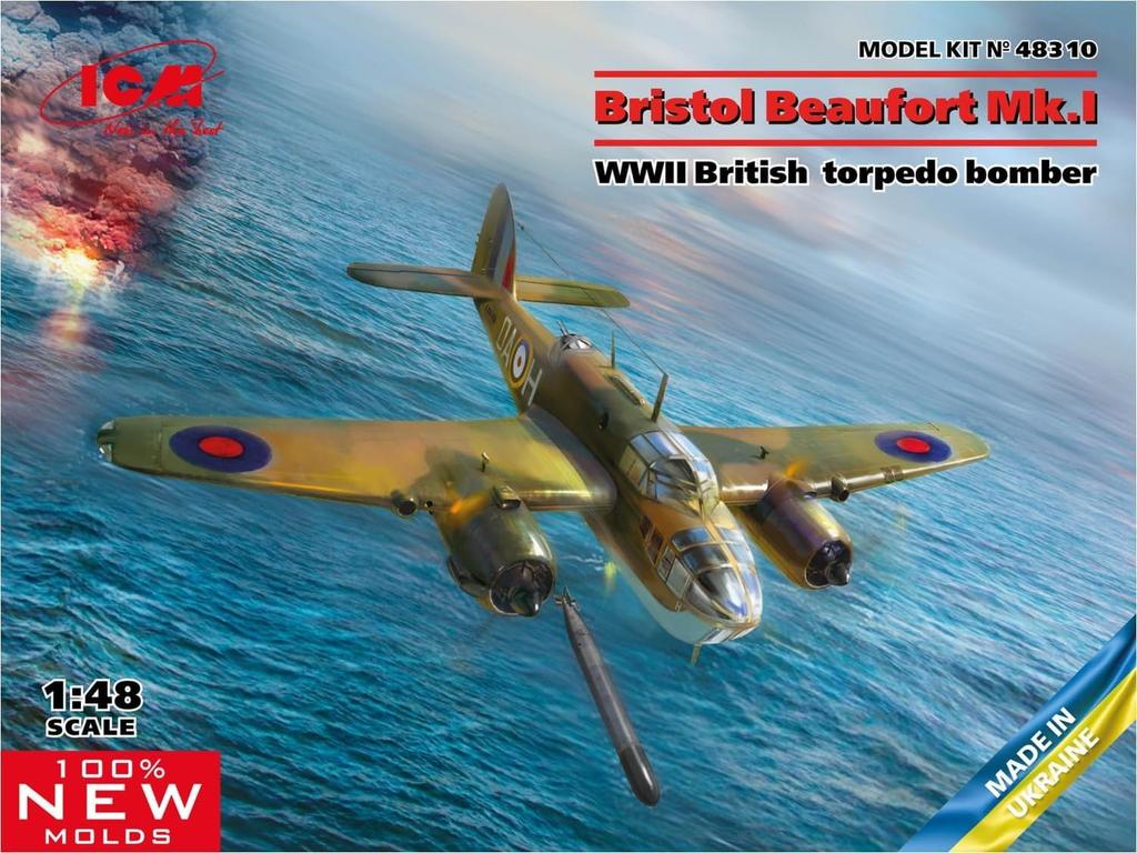 ICM Scale WWII Royal Air Force Bristol Beaufort Interceptor Plastic Model Kit 48310 1/48 Mk.I