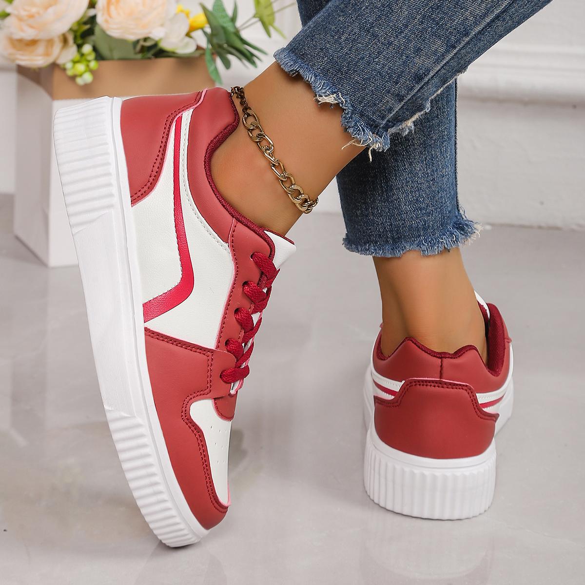 

Женские кроссовки, увеличивающие рост, повседневная обувь для школьников и студентов, легкие кроссовки для пар, большие размеры 36-45 EU: 43 красный