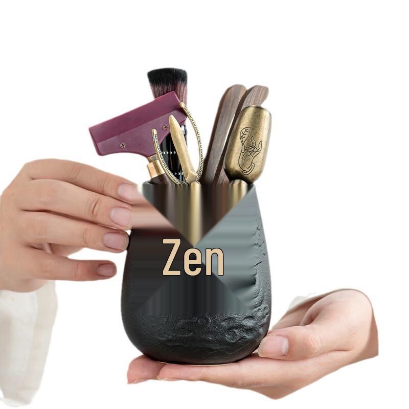 ZISIZ Retro Black Ebony Six-Piece Tea Set