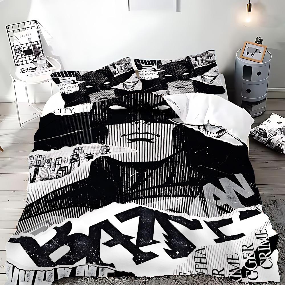Dekbedovertrek Cartoon B-Batmans Kussensloop Beddengoed Set Volwassen Jongen Meisje Slaapkamer Decoratie Kinder Cadeau Enkel Dubbel Groot Formaat