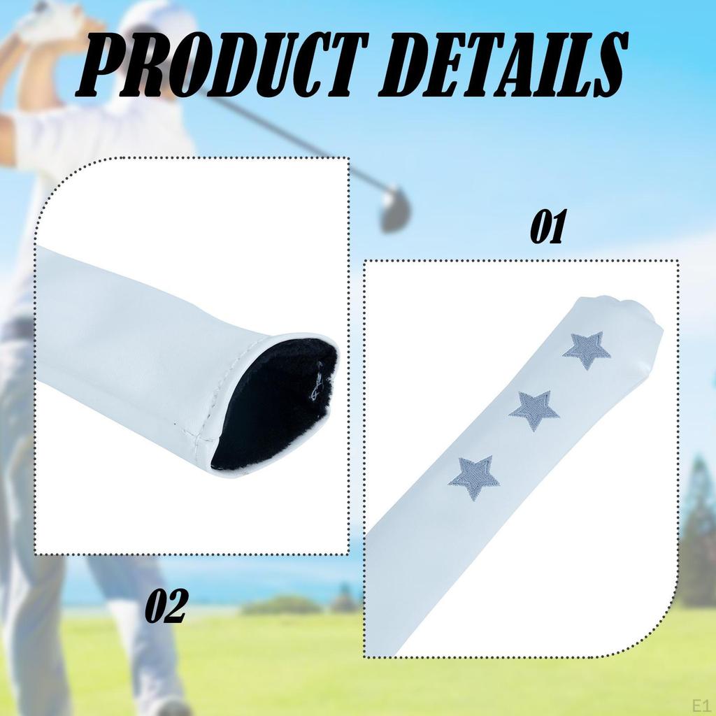 PU Leather Golf Alignment Rod Cover 13.4x2inch Accessories Star Pattern with Velvet Interior
