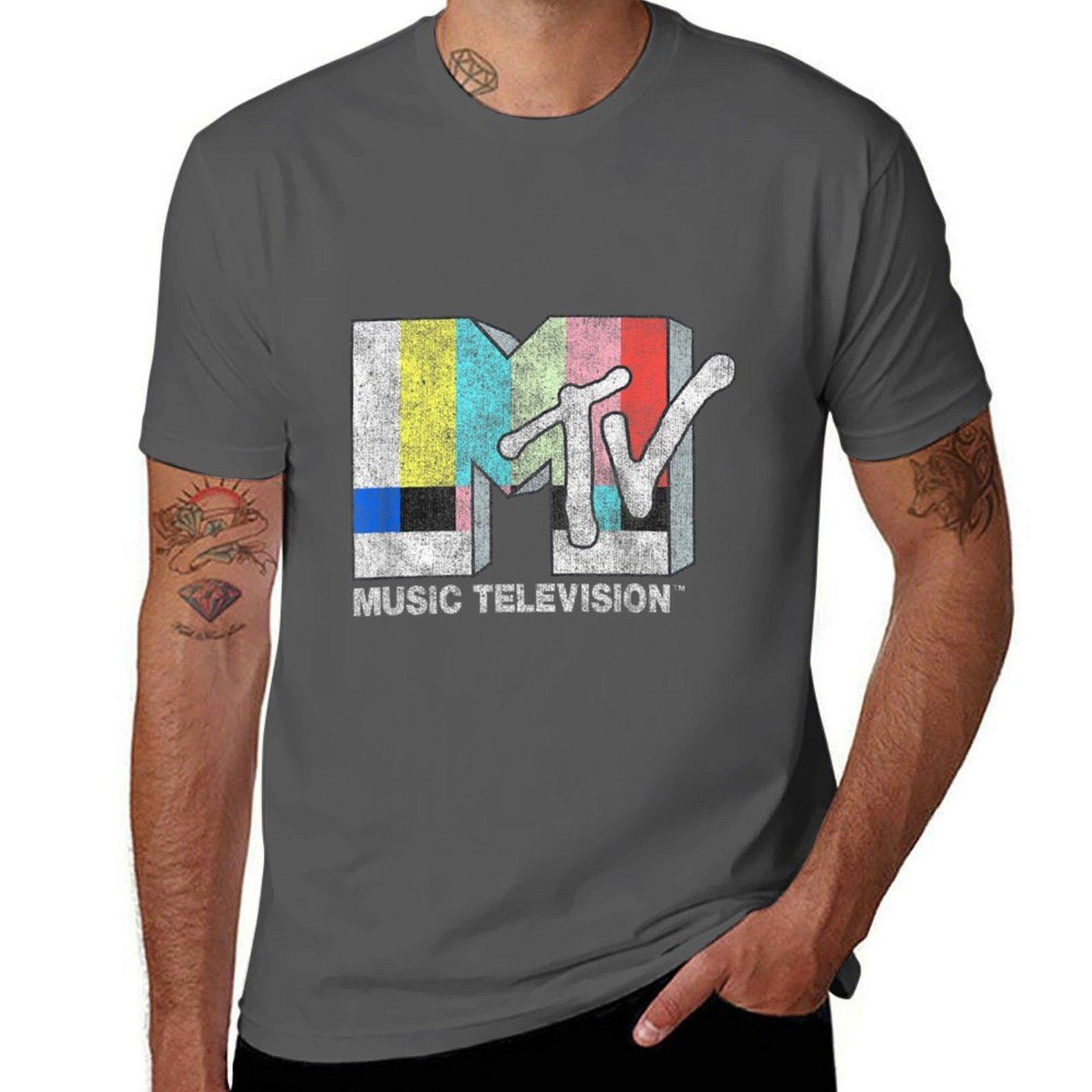 

Vintage TV Signal Logo T-Shirt man t shirts high quality luxury brand cotton t shirt pack t shirt man cotton T-Shirt 4XL