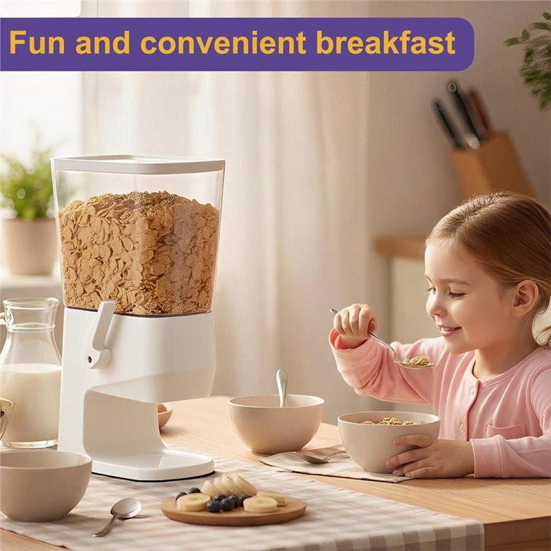 ABMH-Dry Food Dispenser 3.2L Countertop Cereal Dispenser Snack Organizer Container Storage With Lids For Pantry Kitchen