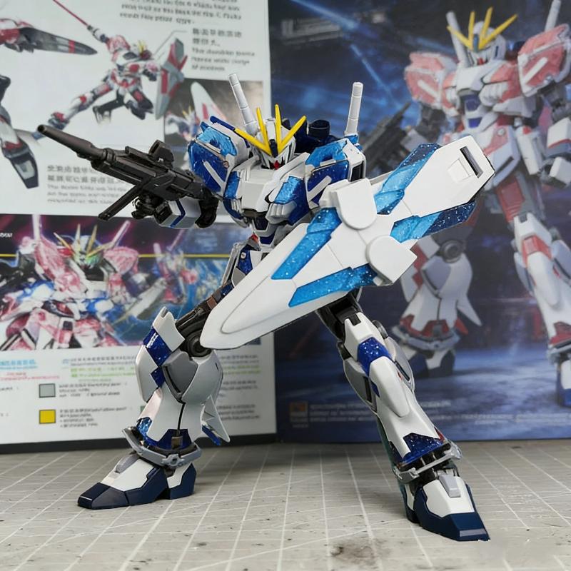 New HG 1/144 Narrative Unit C Awakened Form Blue Flash Red Flash Assembly Model Kit Action Figures Plastic Model Toy Collectable