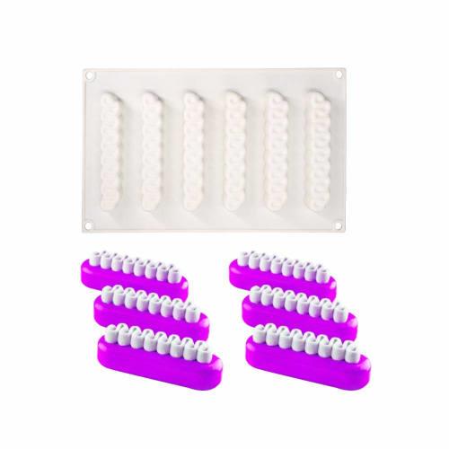 Silicone Dessert Mold, Mousse Mold for Jelly Pudding and Chocolate, 6-Cavity Wavy
