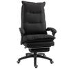 Cadeira de Escritório com Função de Massagem, Cadeira de Secretária Ergonômica com Função de Reclinação e Rotação, com Apoio para os Pés, Preta