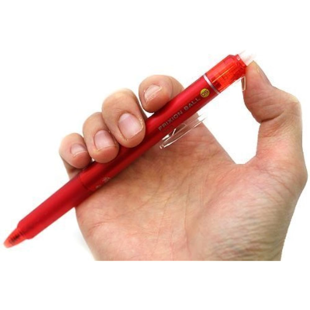 [Set of 10] Pilot Disappearing Ballpoint Pen “Friction Ball Knock 05” Red LFBK-23EF-R