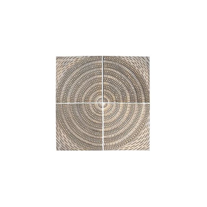 Décoration murale moderne - Home ESPRIT - 80x3,5x80 cm - 4 pièces - Multicolore - Frottée à l'huile - Rectangulaire