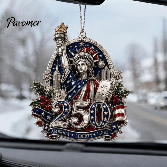 Historic 1776 to 2026 Ornament 250 Anniversary USA Christmas Ornament, United States 1776-2026 250th Patriotic Theme Party Supplies Keepsake, Acrylic