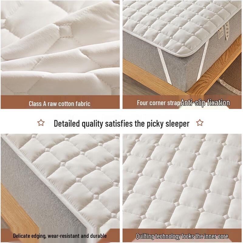 LISM Washed Cotton All-Season Fitted Mattress Protector