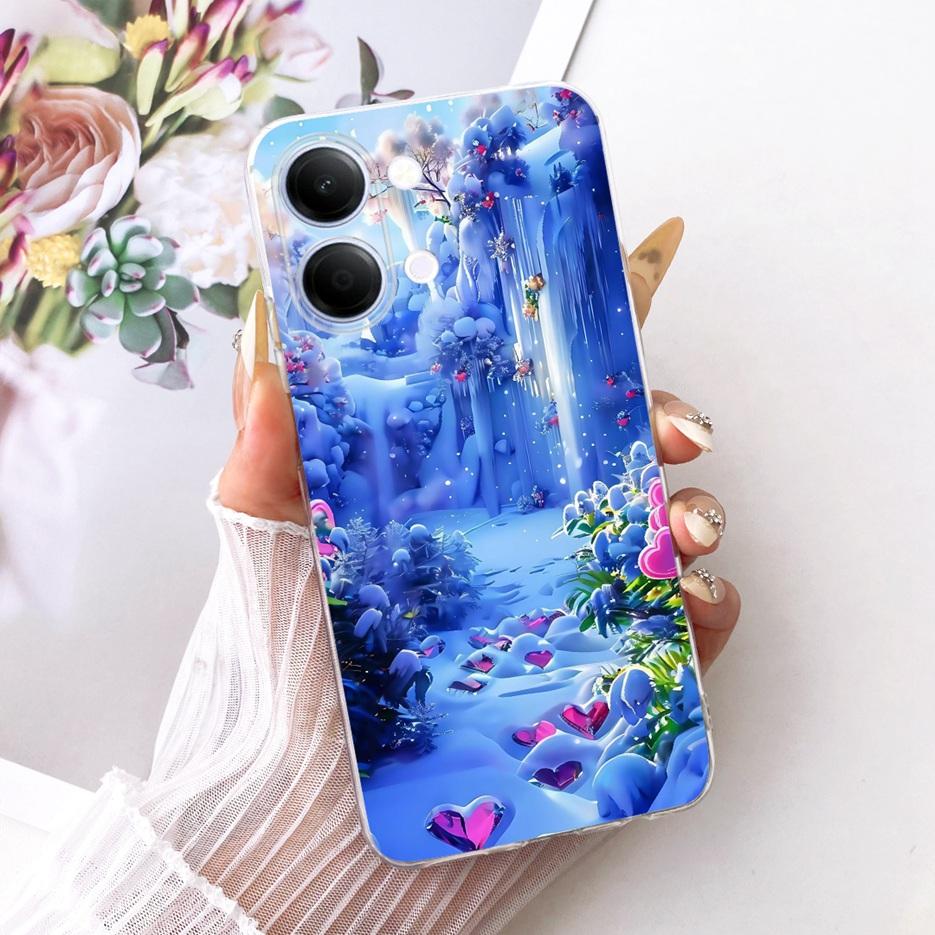 For Vivo Y05 4G Case Colorful Flowers Painted Cover Clear Silicone Soft Slim Phone Case For Vivo Y11d Y 05 VivoY05 VivoY11d Bags