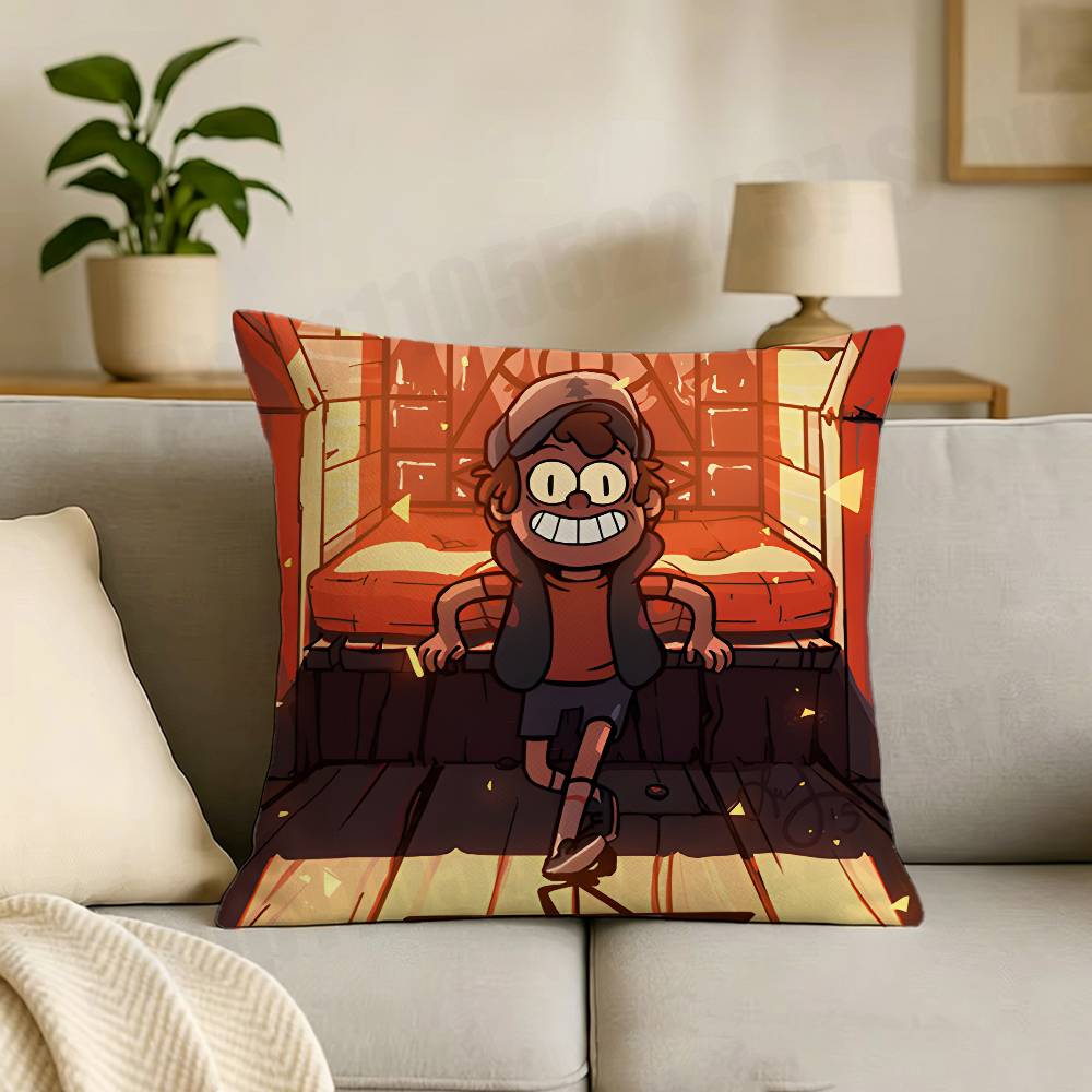 GGravity Süße FFälle Cartoon-Druck Kissenbezug Personalisierter Kissenbezug für Sofa Heimdekoration