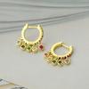 ANENJERY New Colored Zircon Tassel Hoop Earring for Women Girl's Fashion Jewelry Earrings