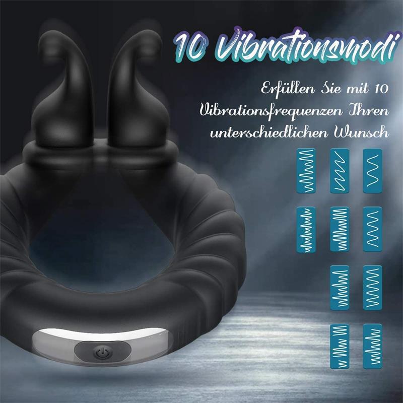 USB Rechargeable Snail Men's Vibrating Massage Ring - Delay Adult Pleasure Device