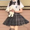 Limspace Uniform Pleated Checkered Mini Skirt with Matching Cute for High School Cultural School Amusement Everyday Mini Short Skirt Skirt, Skirt,