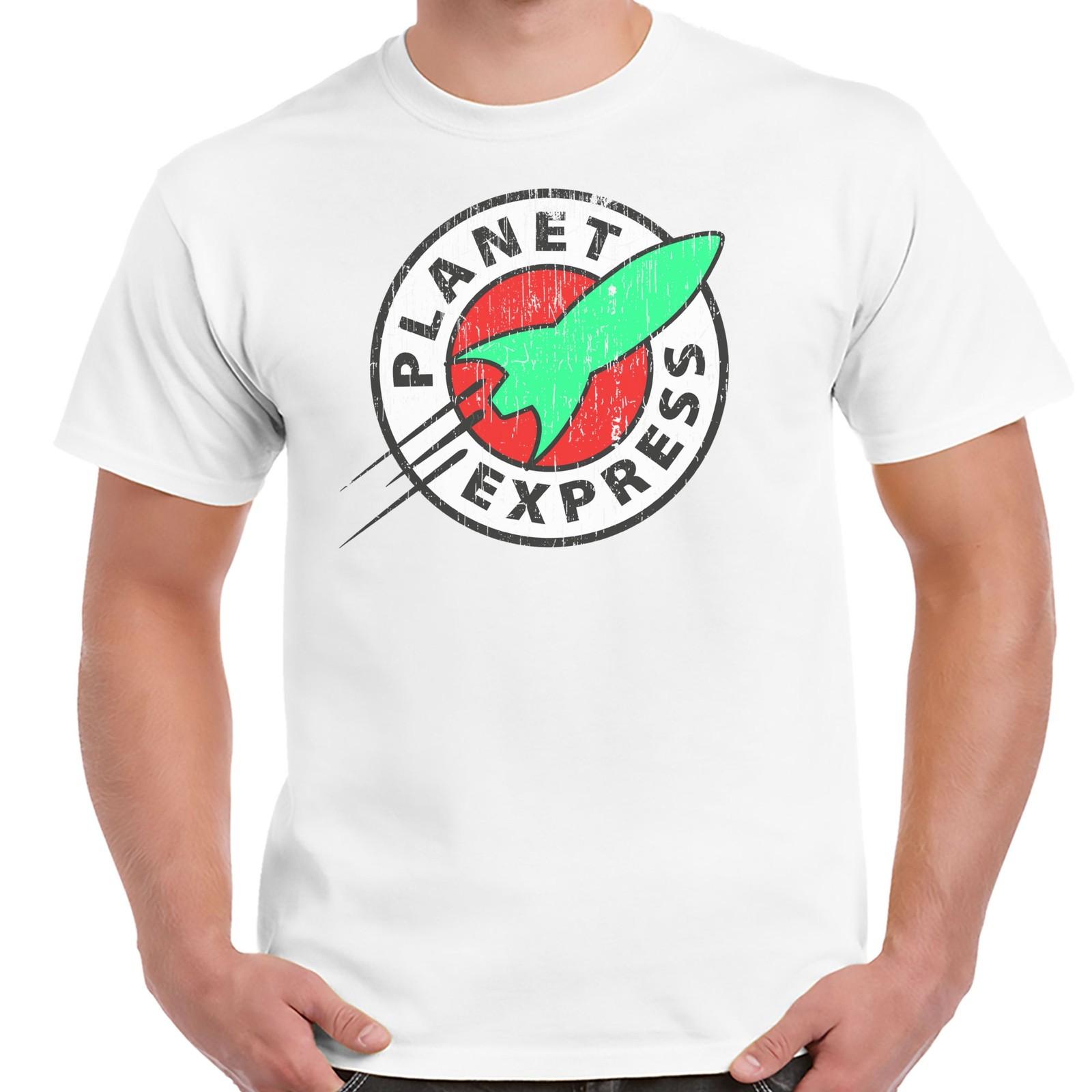 Planet Express Distressed Logo White Adult Shirt S разноцветный