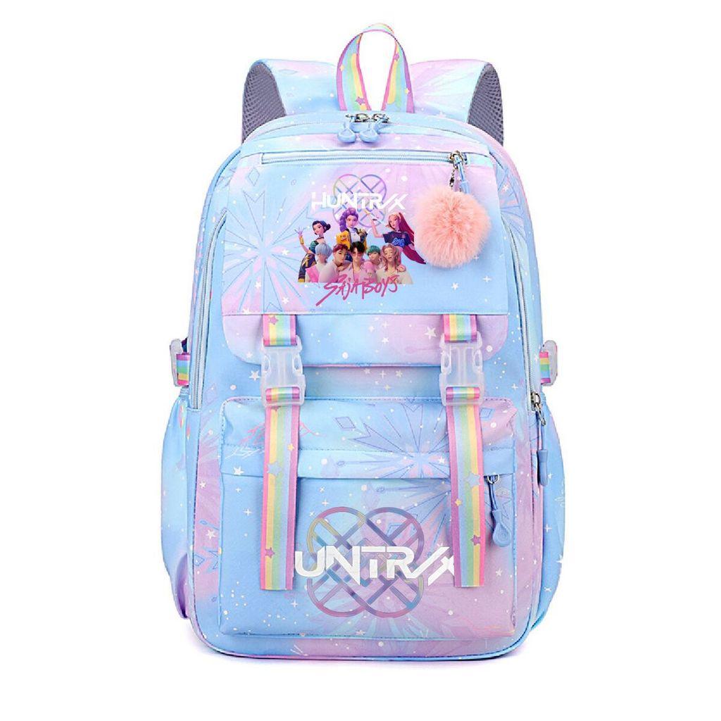 Kids Girls Kpop Rumi Mira Zoey Super Star Singers Printed Backpack Student School Bag