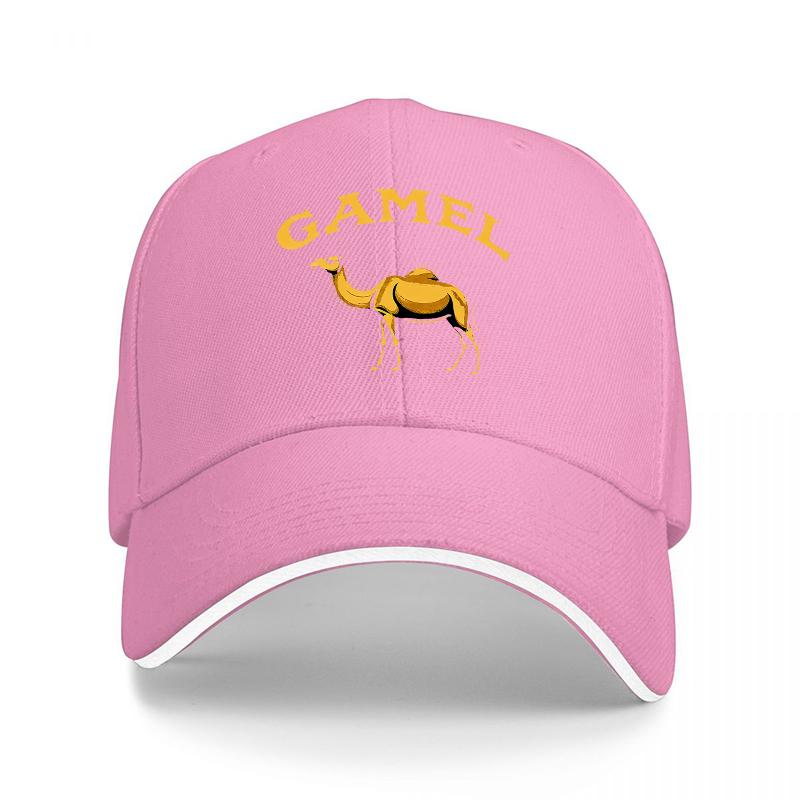 Gamel Camel Logo Baseball Cap Black Gold Embroidered Animal Design Adjustable Hat for Unisex and Women Outdoor Fashion Accessory