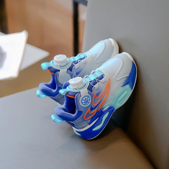 

Children s Sports Shoes New Autumn Rotating Button Big Kids Casual Shoes Student Running Shoes Children s Shoes 33-38One-Handed Shooting6 синий