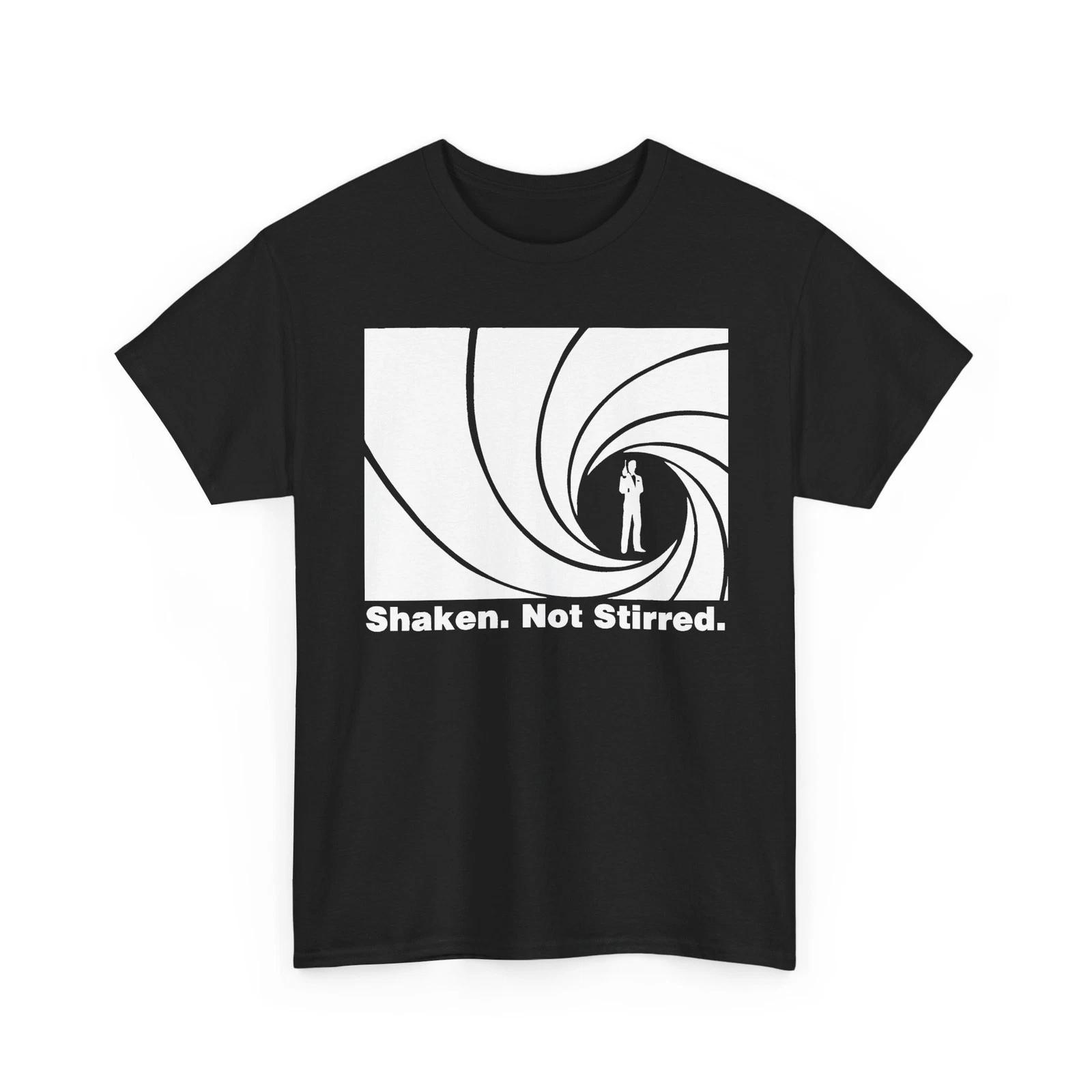Gun Shaken Not Stirred 007 Unisex Heavy Cotton TShirt L
