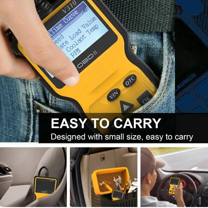 Cititor de coduri OBD V310 Scanner OBD2 Instrument de diagnosticare a defecțiunilor motorului pentru mașină Scanner auto în mai multe limbi Citire date live VIN