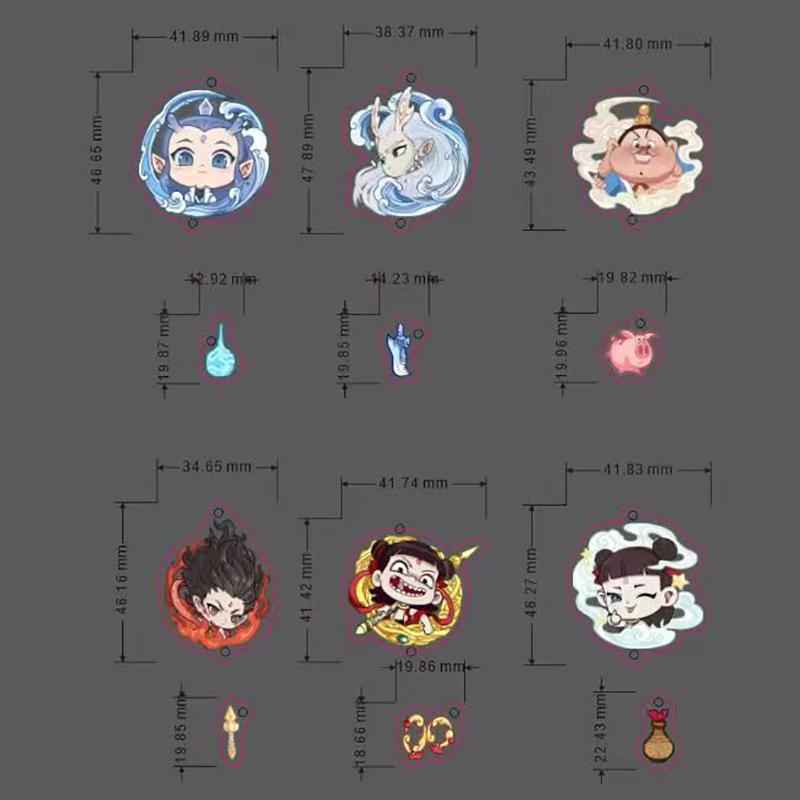 Cute Nezha Star Bell Keychain Nezha Conquers The Dragon King Anime Peripherals Pendant Gift Car Key Ring Bag Decor