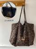 Leopard Print Suede Double-sided Shoulder Bags for Women Versatile Large Capacity Ladeis Tote Autumn Vintage Female Handbags