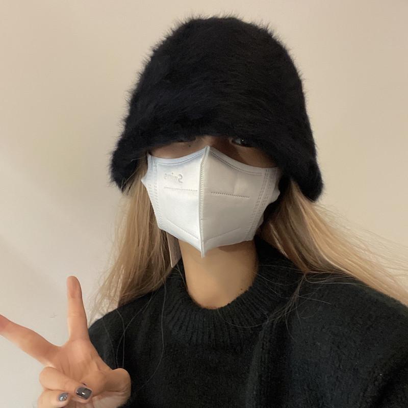 Fisherman's Hat Shows Off Her Face Without Makeup and Is Versatile and Warm To Cover Her Face Japanese Hairy Pot Hat