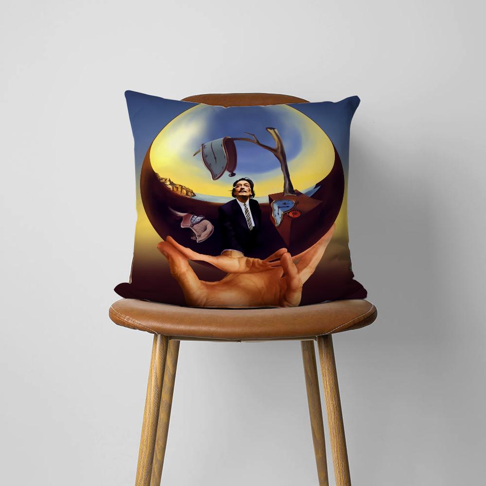 Art Salvador Dali paintings cushion For Bedroom Car Coffee Shop Room Soft and Living Room Sofa Decorative Pillow Cover Case