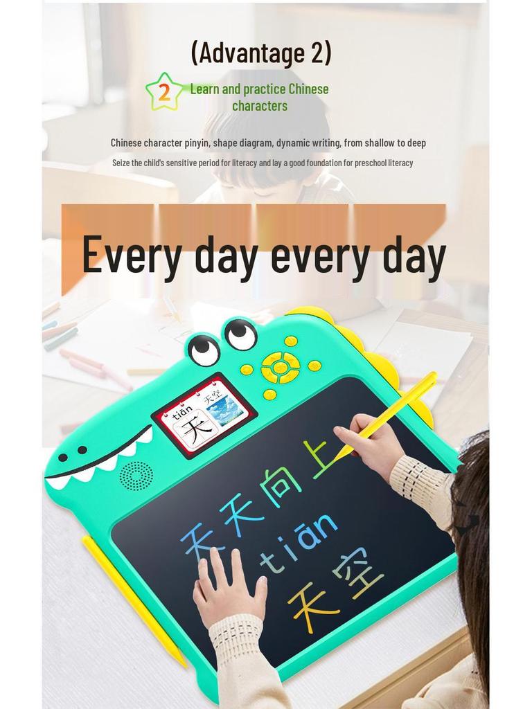 Smart Kids' LCD Writing Tablet: Pinyin & English Literacy Drawing Board for Early Learning